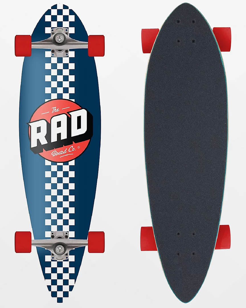 Checker Stripe Pintail Complete Longboard