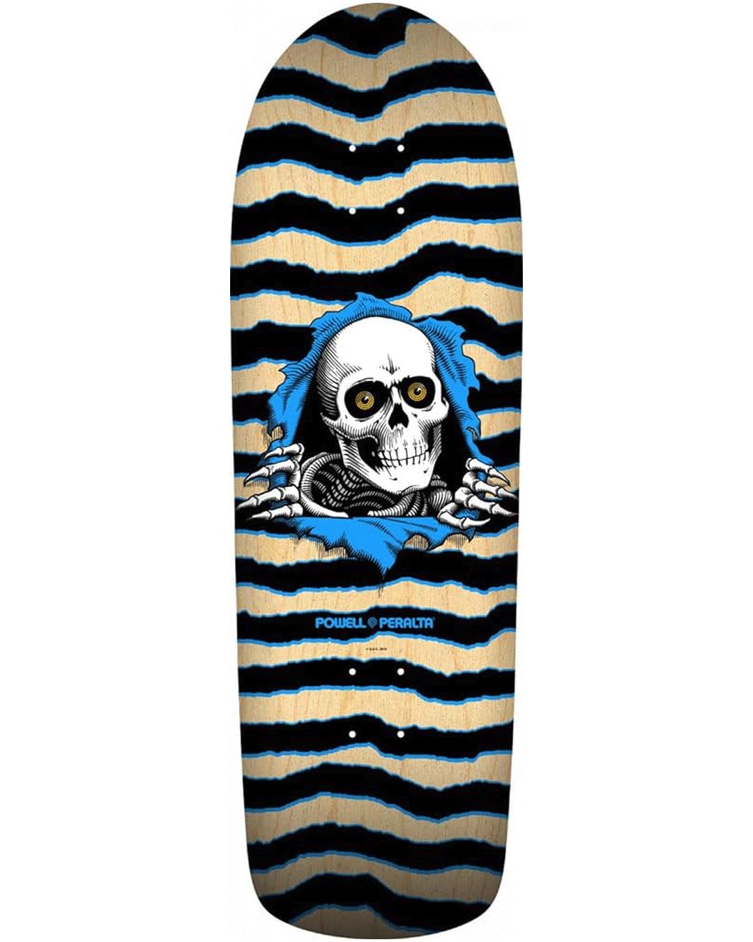 Old School Ripper (16) Skateboard Deck - Natural/Blue