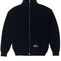 Cotton Ouaté Rib Knit Fullzip - Black