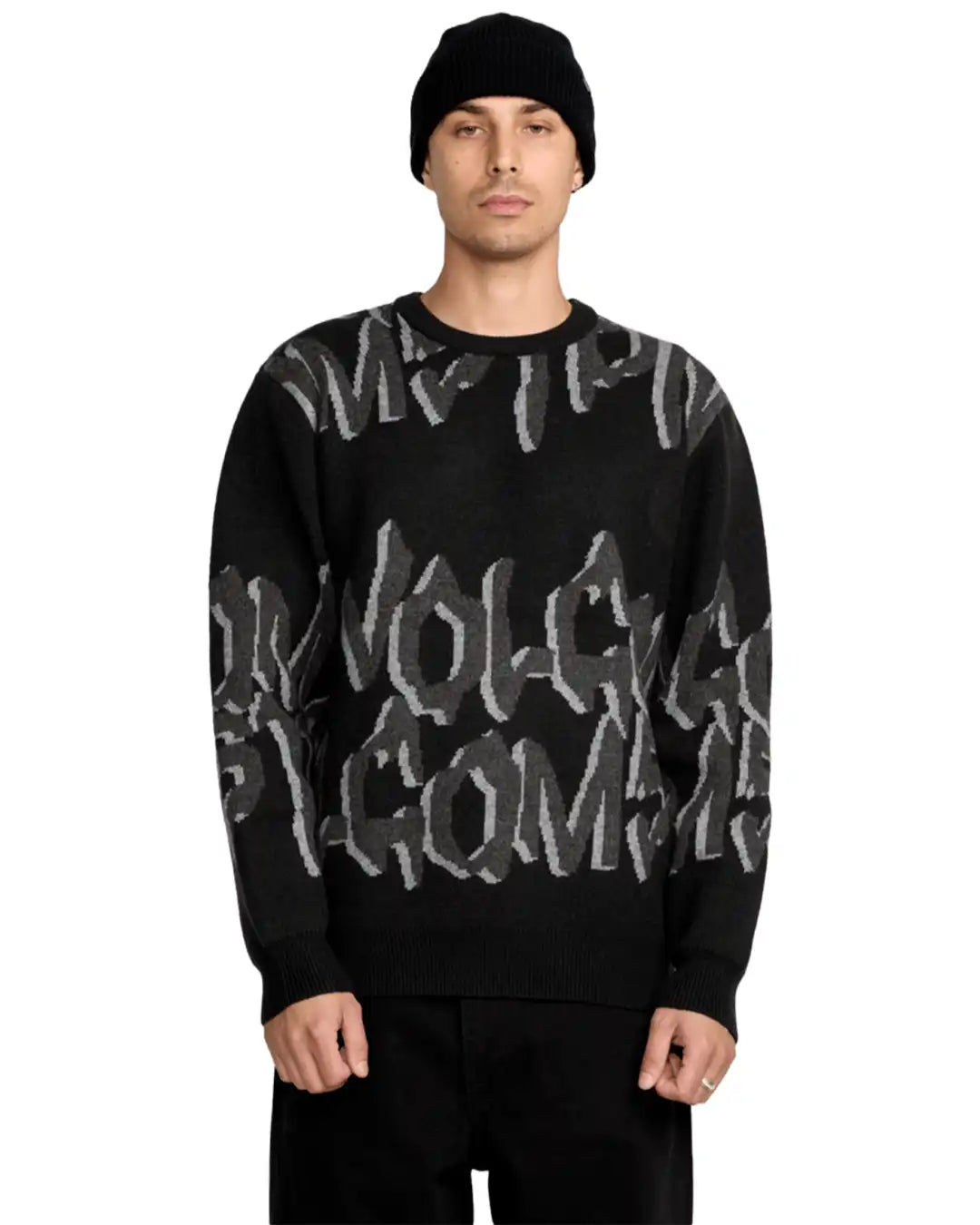 Stone Jacquard Sweatshirt - Black