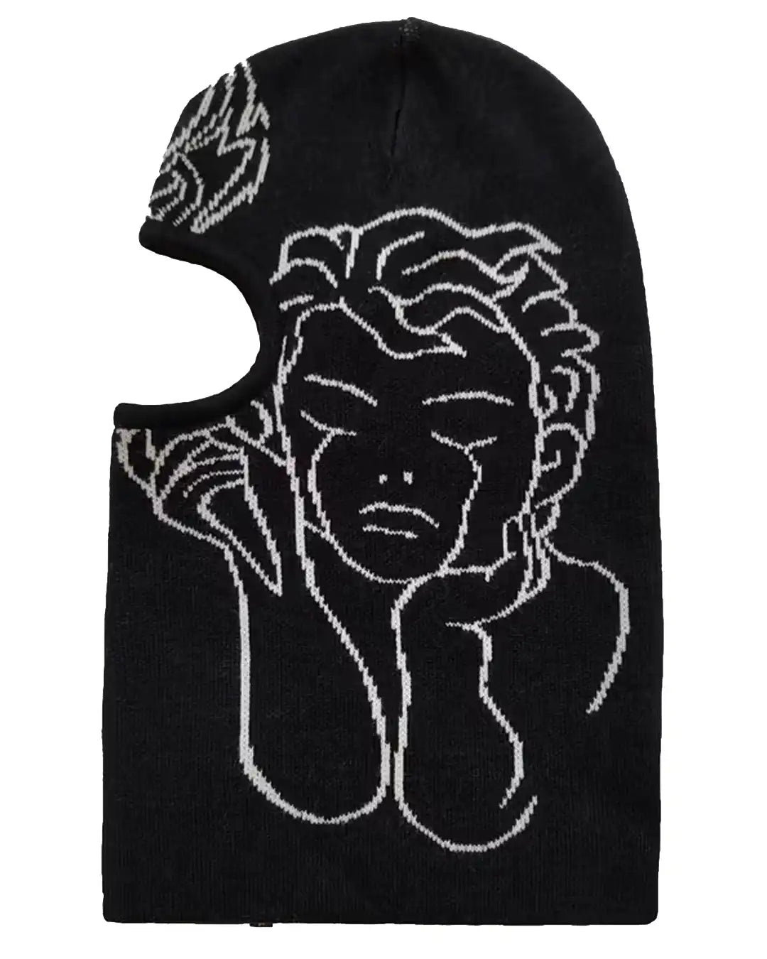 Jaquard Knit Balaclava - Black