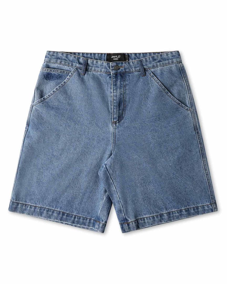 Reynold Halo Denim Shorts - Worn Blue