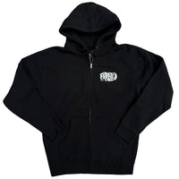 Hoodie Silver Glitch Classic Zip - Black