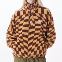Wavy Pop Over Jacket Women's Fleece - Sepia