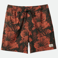 Voyage Short 18" Boardshorts - Washed Black/Terracotta Floral
