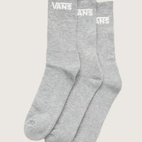 Classic Crew 3 Pack Socks - Heather Grey