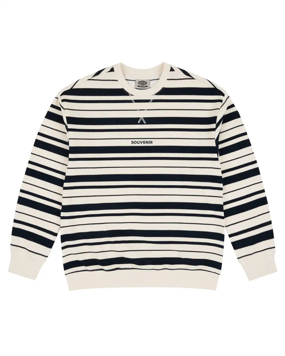 Striped Ultra Pique Sweatshirt - Marshmallow