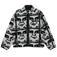 Repeated Icon Sherpa Jacket - Black/Multi