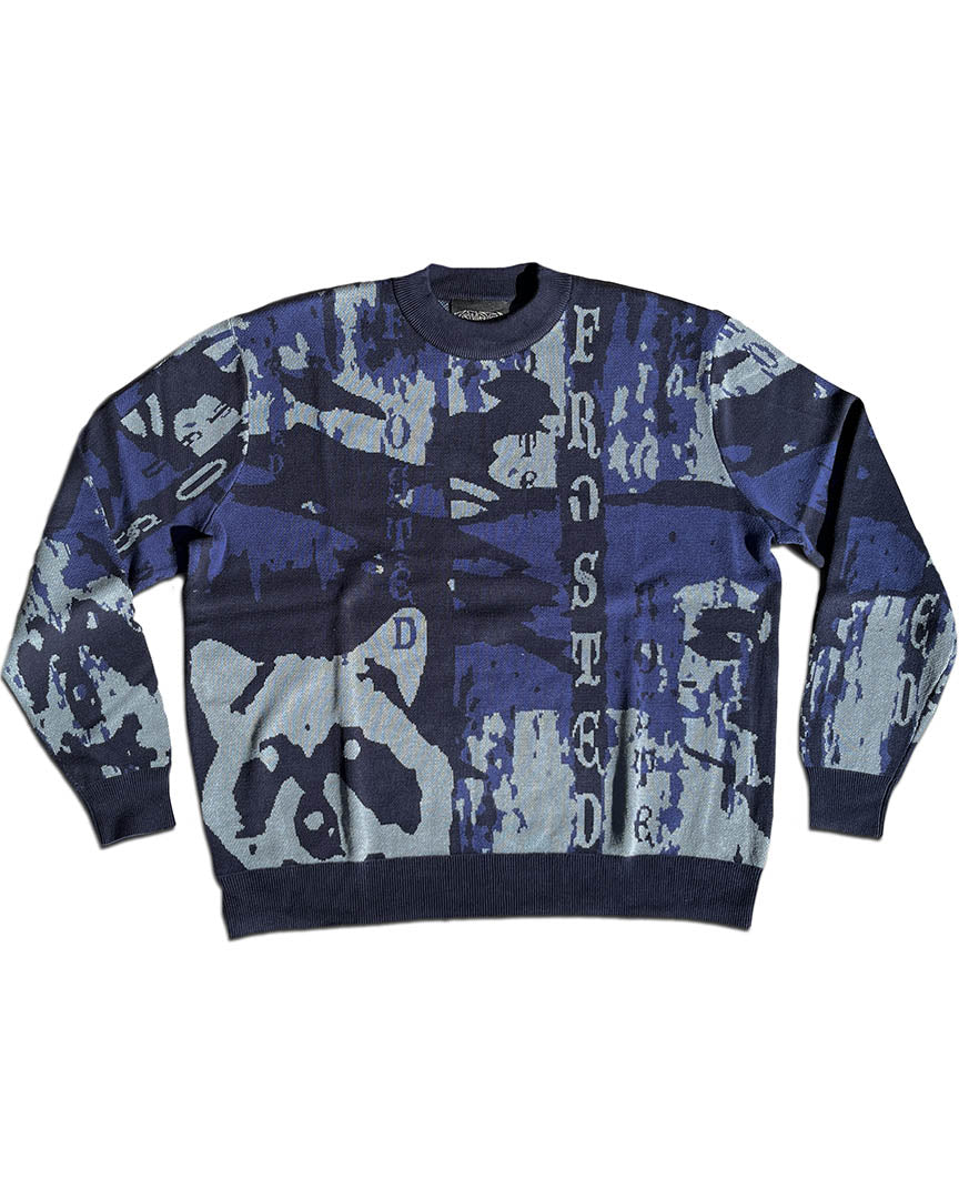 Racoon Camo Knit Sweatshirt - Ice Camo