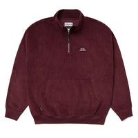 Cotton Ouaté Corduroy Half Zip - Burgandy