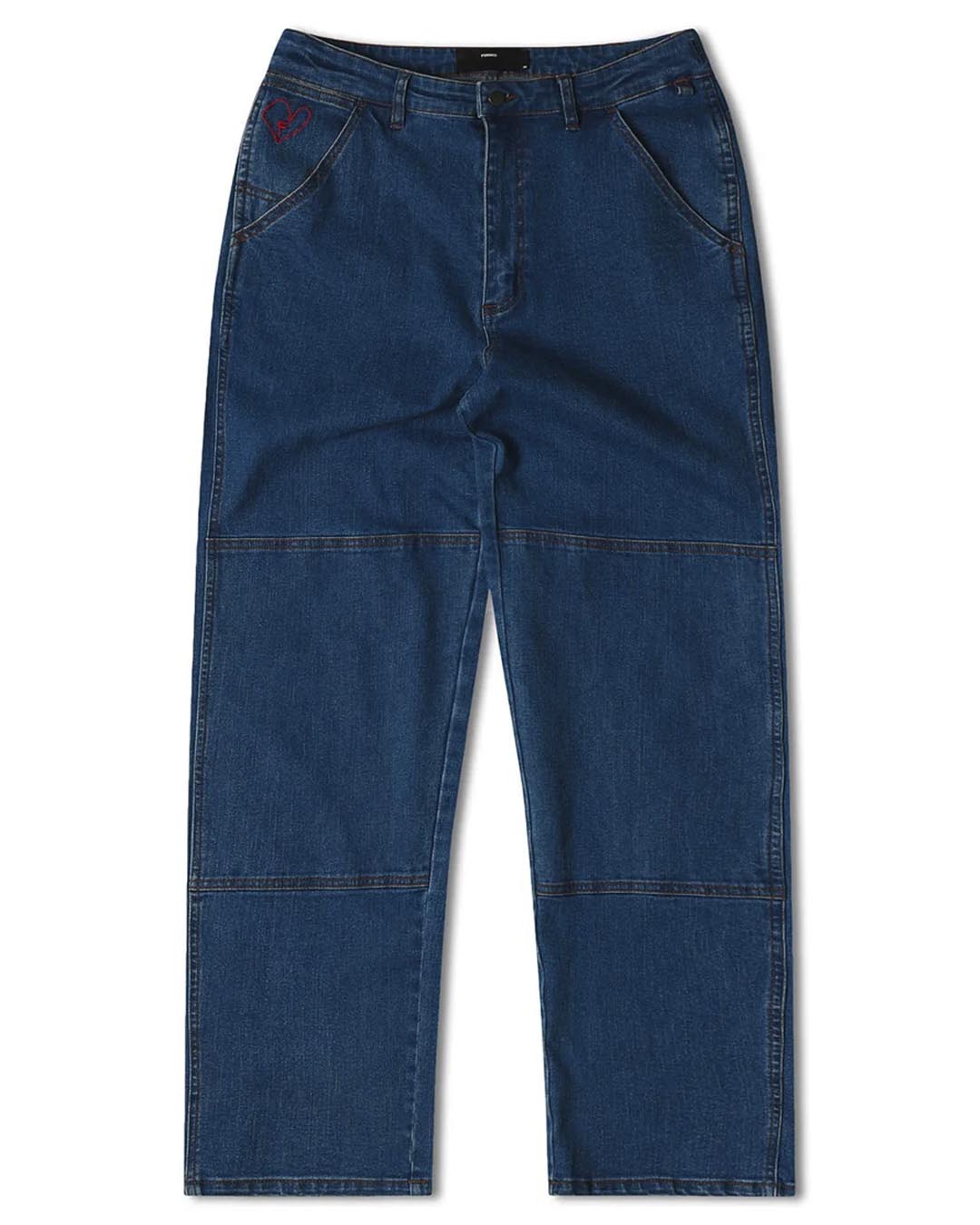 Jeans Distend Double Knee Demin - Dark Blue