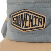 Puffy Pocket Visor Beanie - Grey/Tan