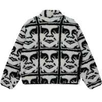 Repeated Icon Sherpa Jacket - Black/Multi