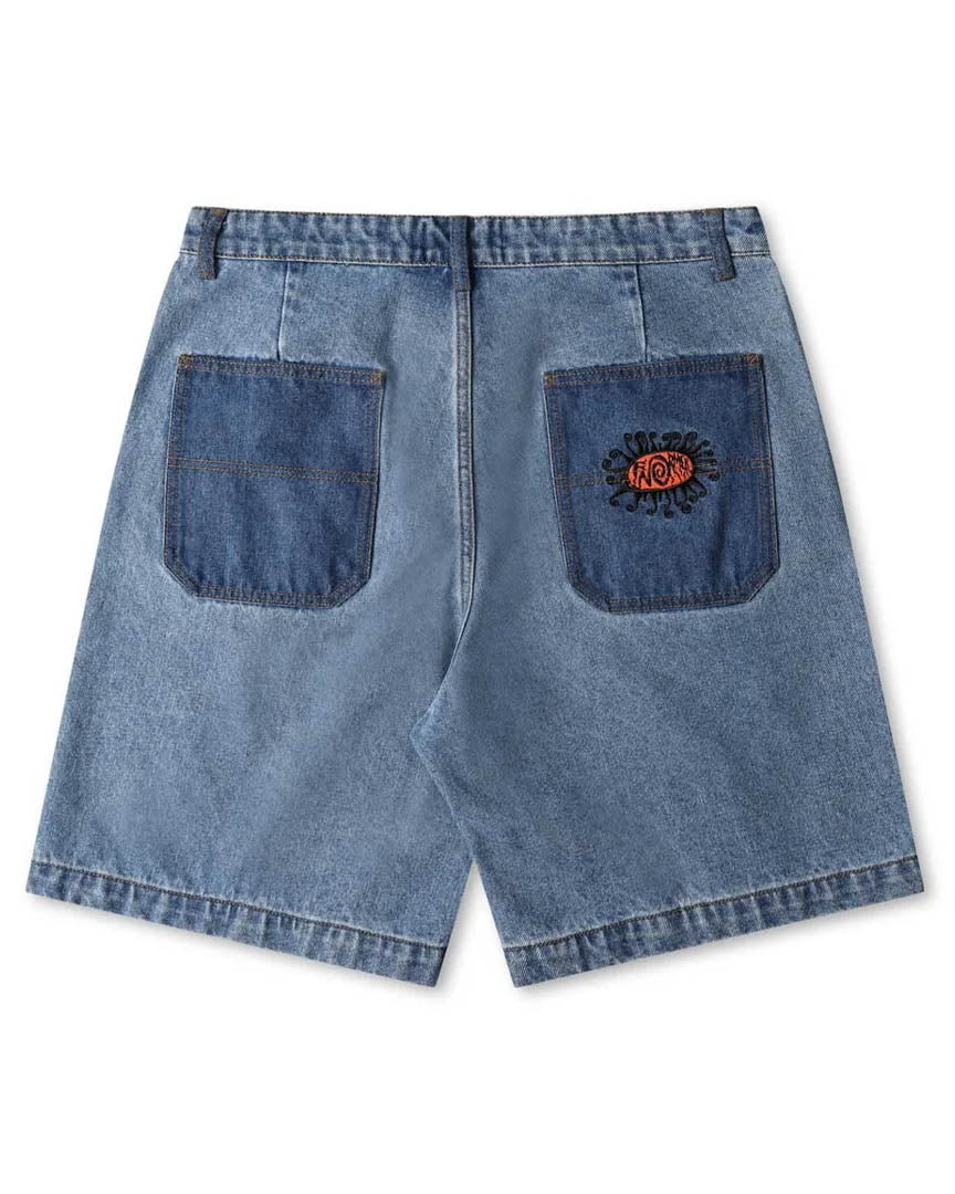 Reynold Halo Denim Shorts - Worn Blue