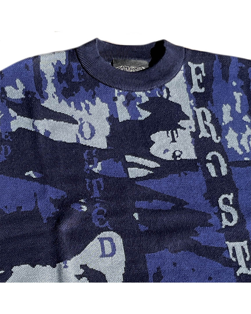 Racoon Camo Knit Sweatshirt - Ice Camo