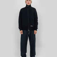 Cotton Ouaté Rib Knit Fullzip - Black