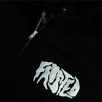 Hoodie Silver Glitch Classic Zip - Black