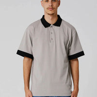 Uniform Ss Button Short Sleeve Polo Shirt - Mushroom