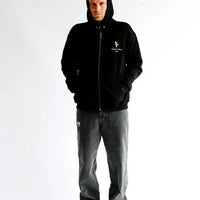 Hoodie Zip Slant F Zt - Black