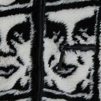 Repeated Icon Sherpa Jacket - Black/Multi