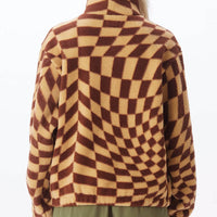 Wavy Pop Over Jacket Women's Fleece - Sepia