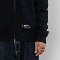 Cotton Ouaté Rib Knit Fullzip - Black