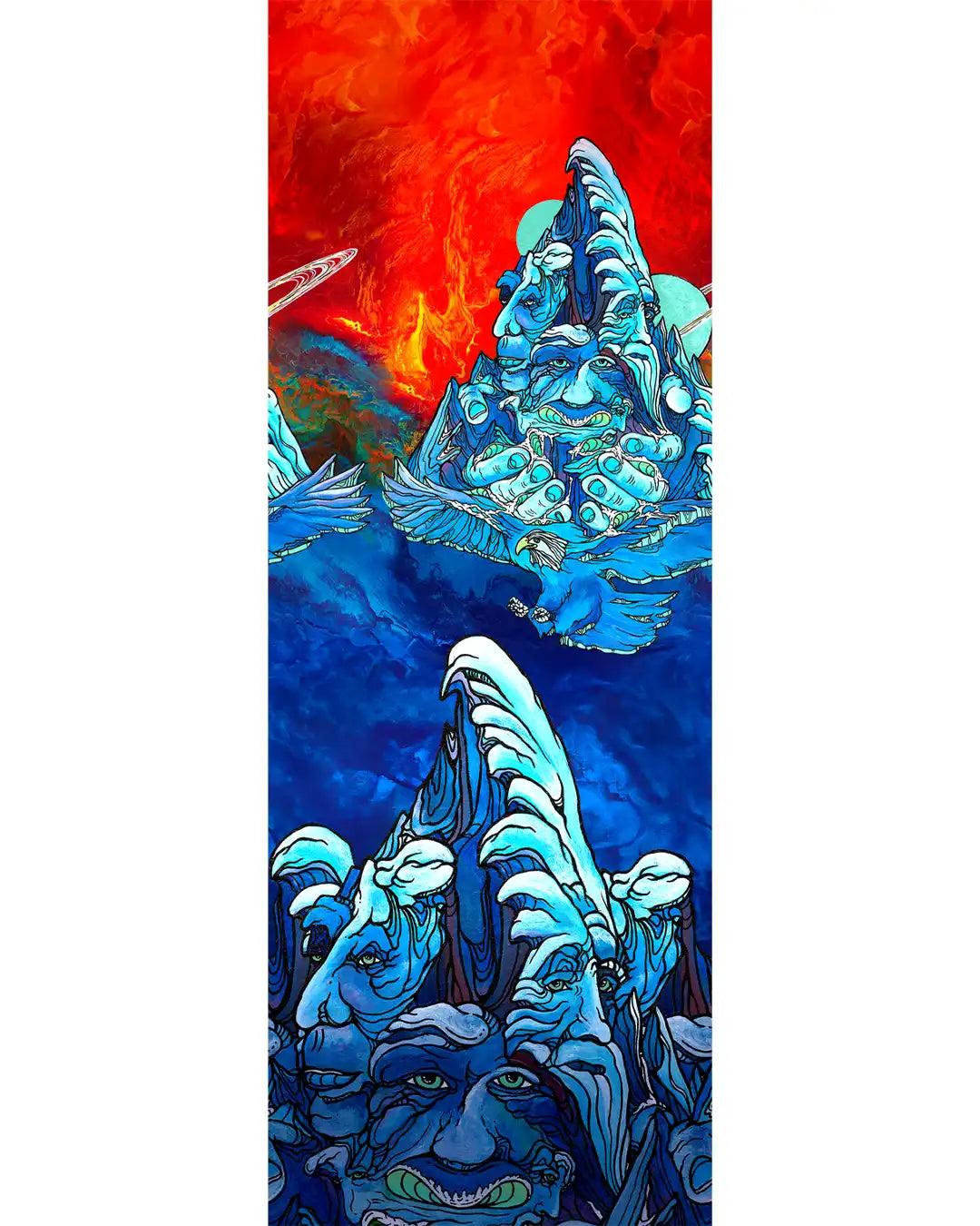 Chaussettes Isolantes Ski Winter Haze Print Over The Calf  - Deep Navy