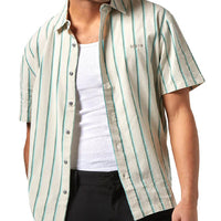 Cru Stripe Shirt - Beige/Pine Needle