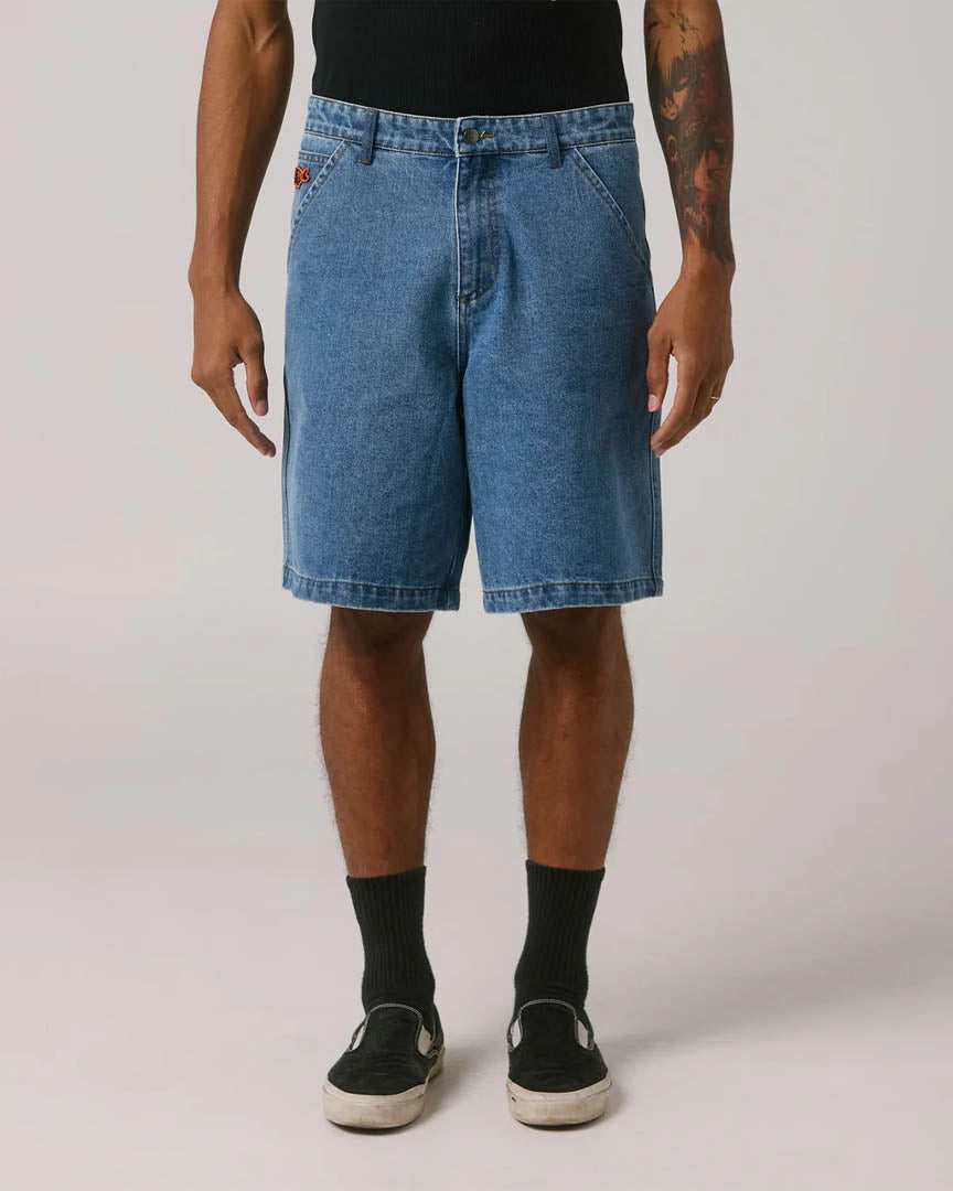 Reynold Halo Denim Shorts - Worn Blue