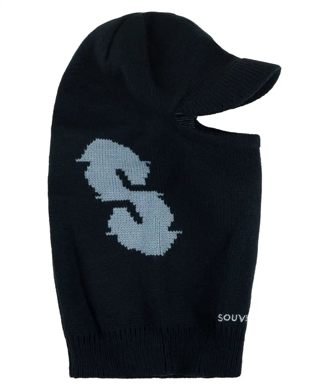 Tuque Knit Visor Face Mask - Black