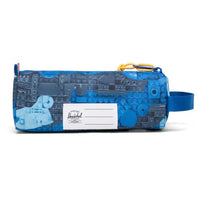Lego Settlement Little Herschel Pencil Case - Abstract Bricks Blue