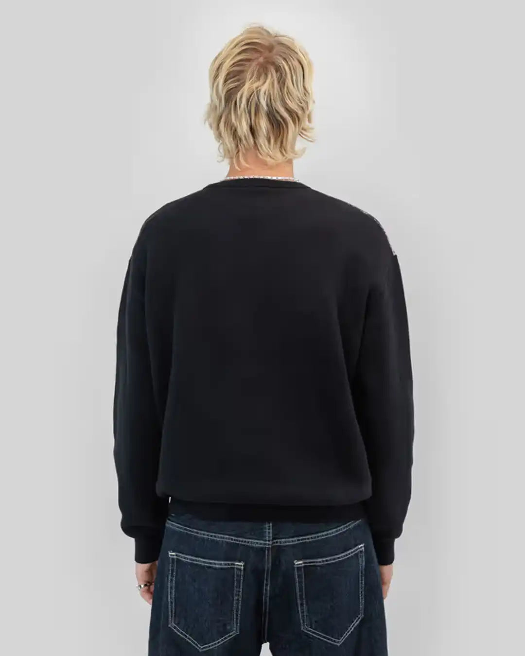 Jacquard Knit Sweatshirt - Grey