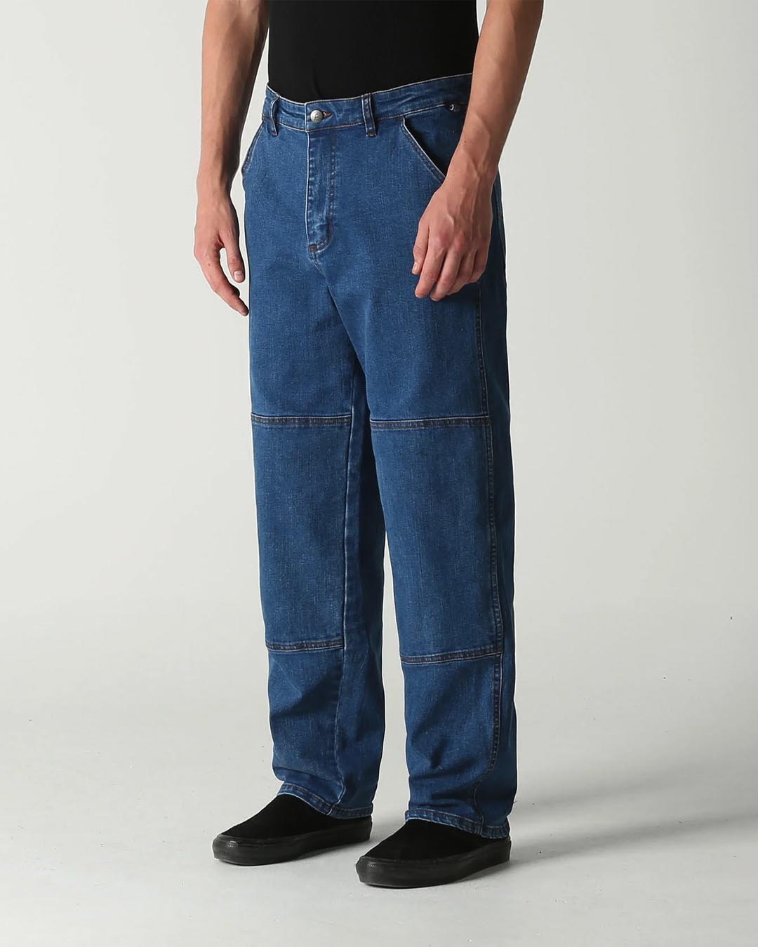 Jeans Distend Double Knee Demin - Dark Blue