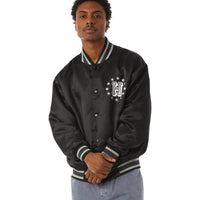 Galactic Stack Baseball Jacket - Black