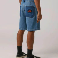 Reynold Halo Denim Shorts - Worn Blue