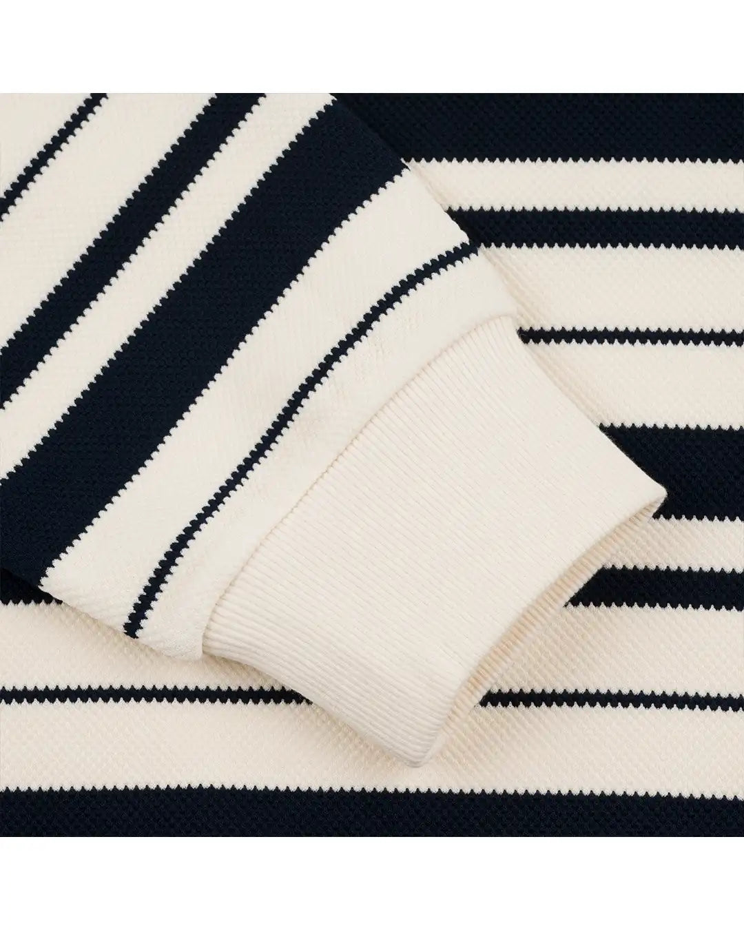 Striped Ultra Pique Sweatshirt - Marshmallow