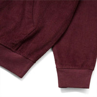 Cotton Ouaté Corduroy Half Zip - Burgandy