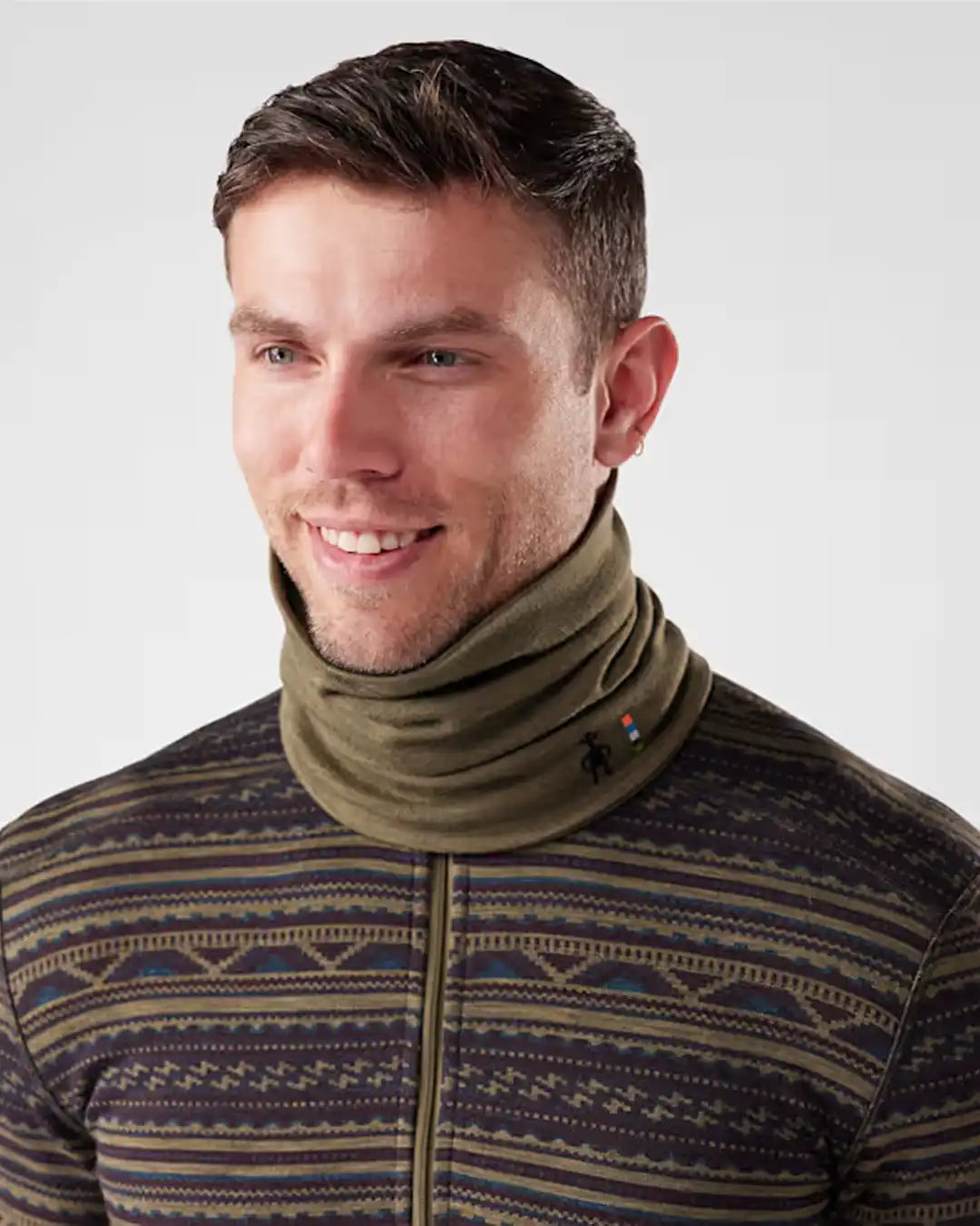 Neck Warmer Thermal Merino Reversible - Winter Moss Heather