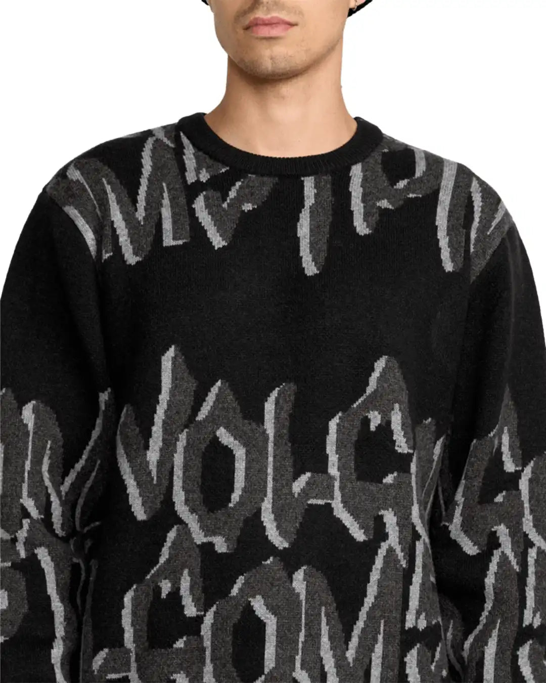 Stone Jacquard Sweatshirt - Black