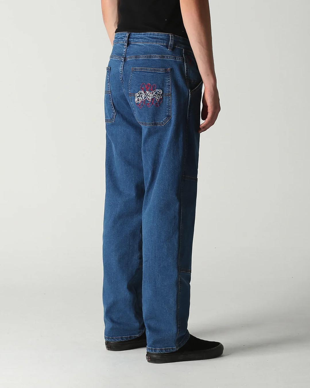 Jeans Distend Double Knee Demin - Dark Blue