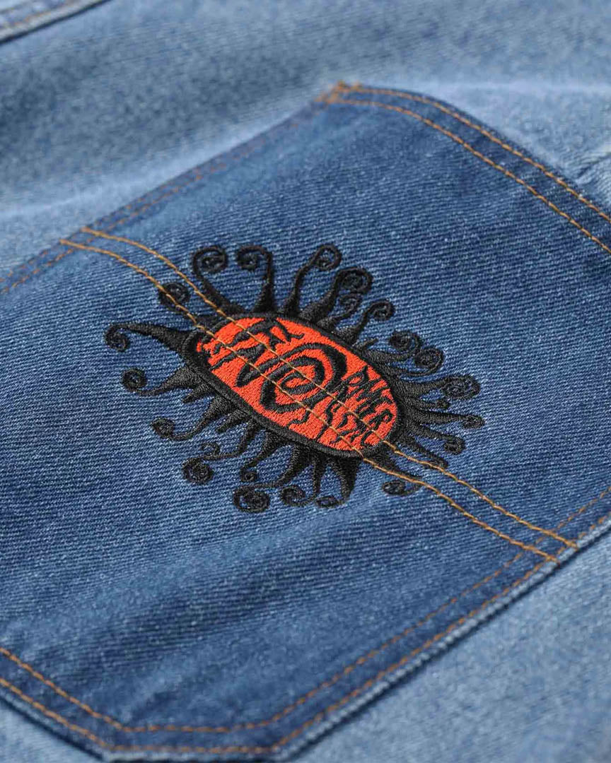 Reynold Halo Denim Shorts - Worn Blue