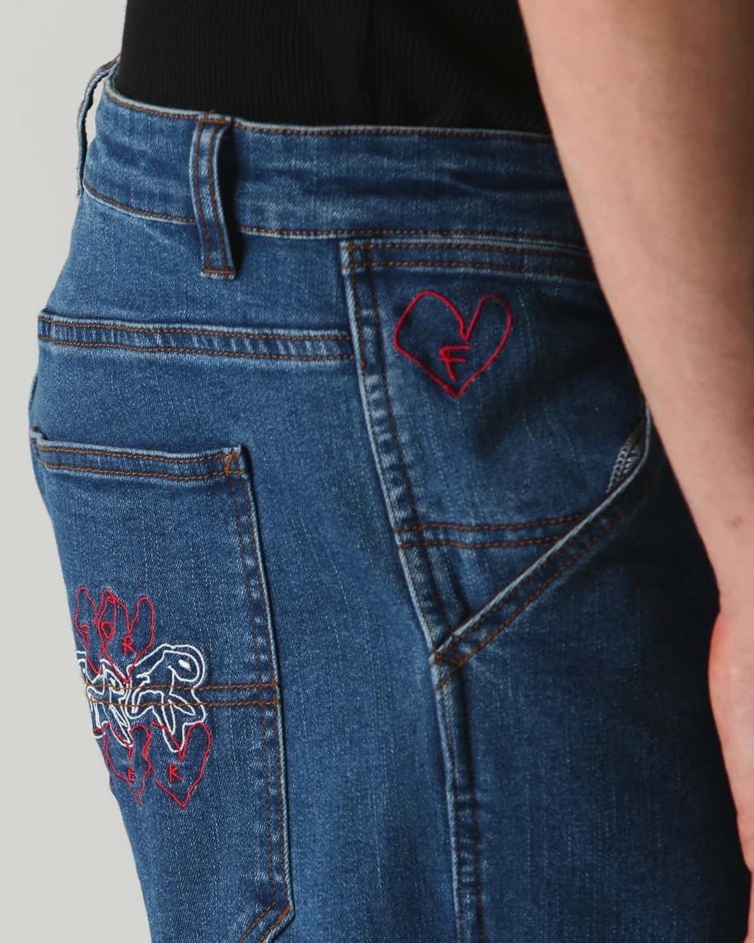 Jeans Distend Double Knee Demin - Dark Blue