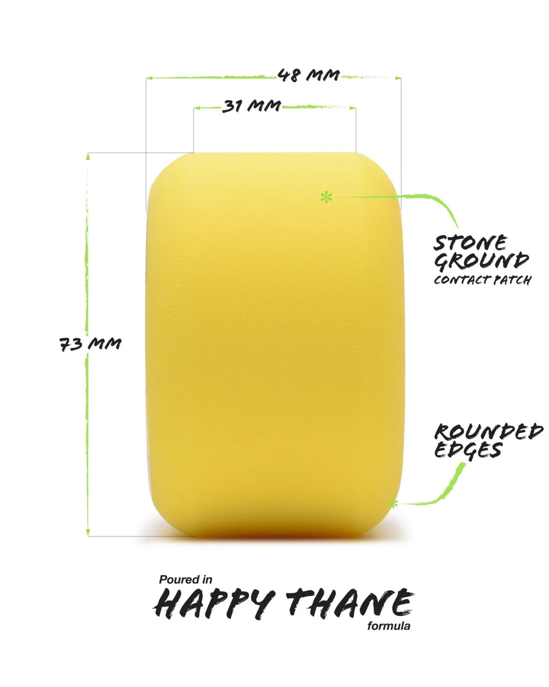 Roues de skateboard Beefcake - Yellow