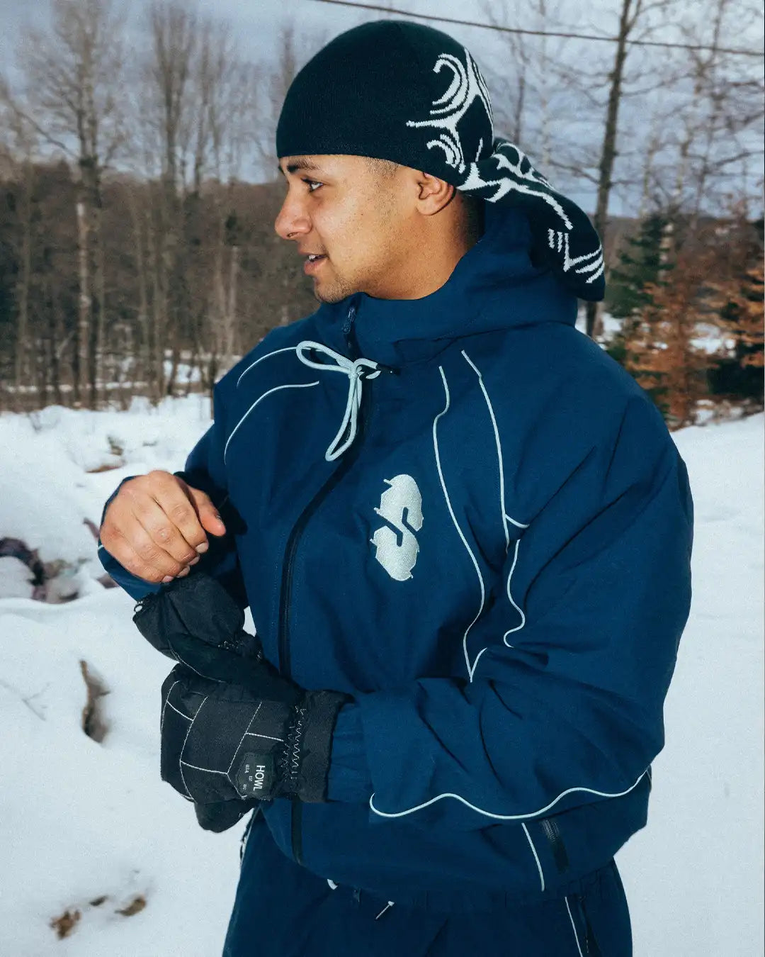 Insulated Track Winter Jacket - Navy