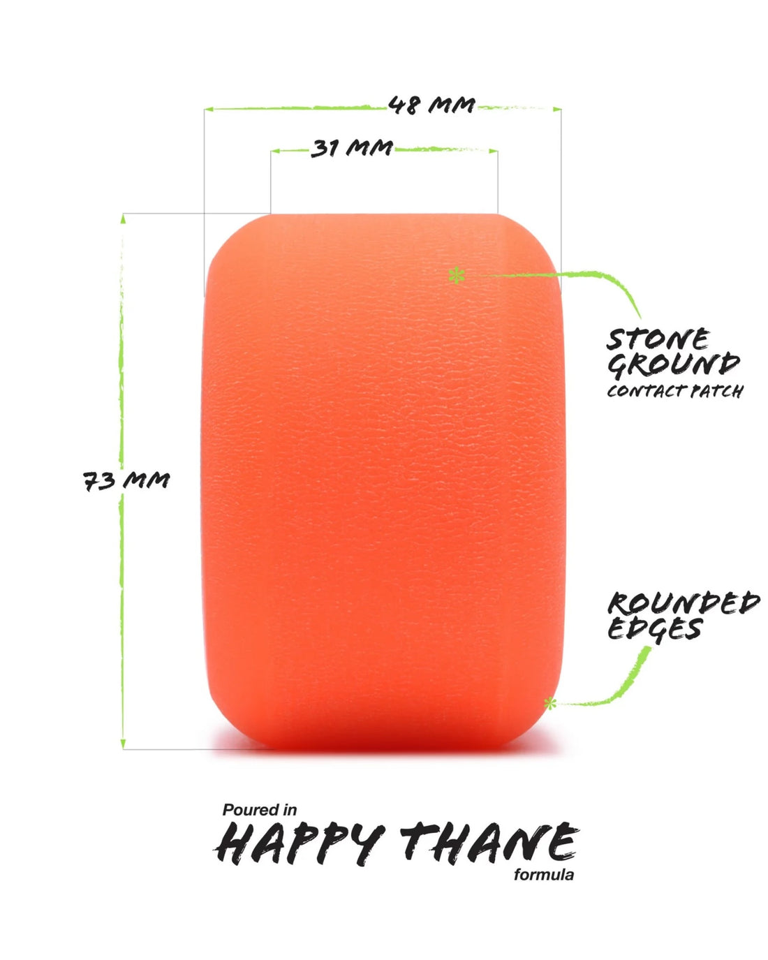 Beefcake Longboard Wheels - Orange