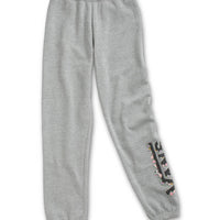 Girls Floral V Sweatpants - Heather Grey