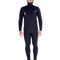 4/3Mm Hooded Chestzip Full Wetsuit - Black