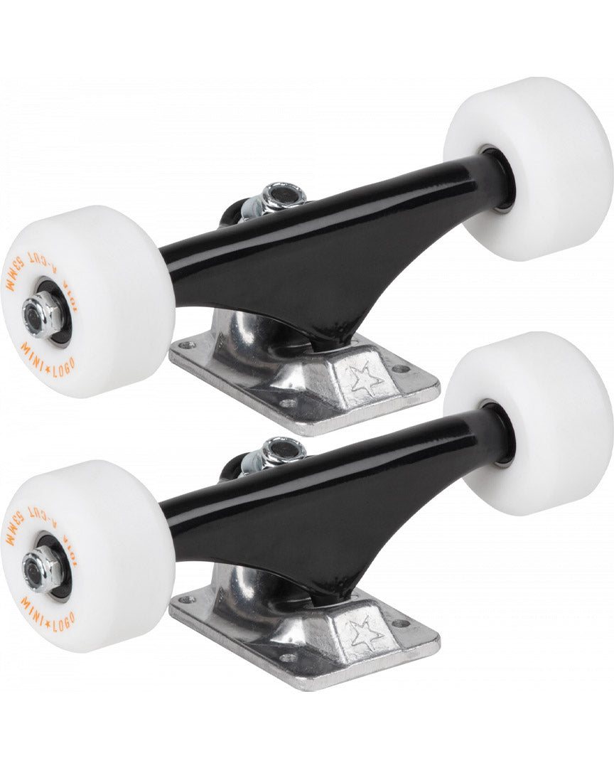 Mini Logo Sub Assembly Skateboard Trucks - Black Raw 8