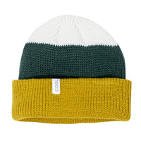 Frena Thick Knit Cuff Beanie - Mustard Stripe