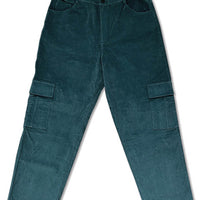 Frosted Corduroy Cargo Pants - Forest Green